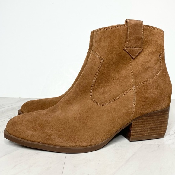 Seychelles Brown Suede Stacked Heel Bootie 6.5 - Picture 1 of 14